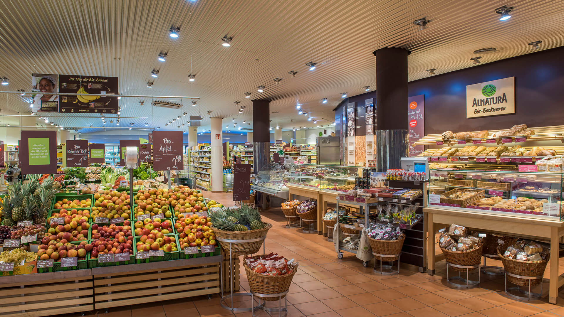 Alnatura supermarket interior view