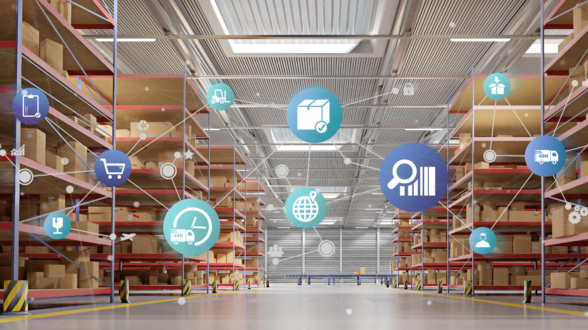 Supply Chain Management Grafik Mock-Up Lager @ProductionPerig  - stock.adobe.com